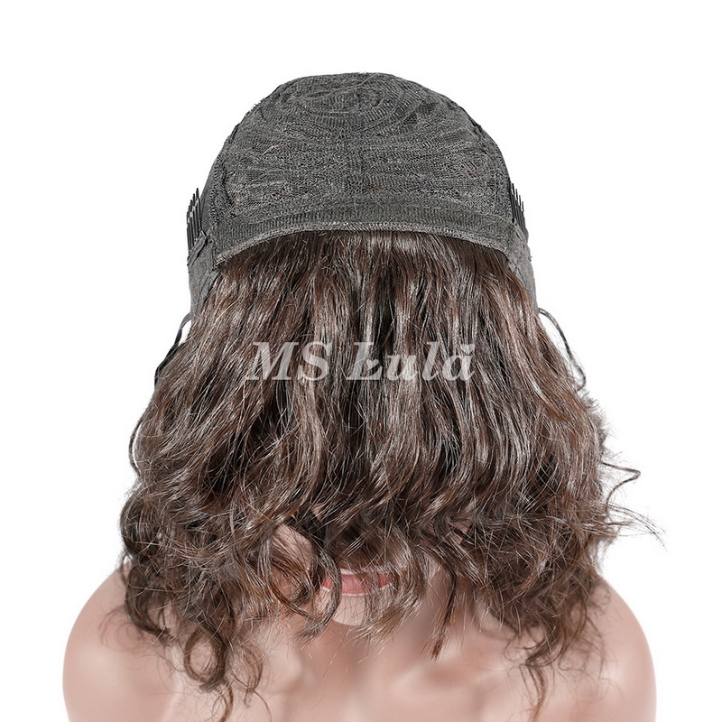 Human Hair Loose Body Wave Machine-made Bob Wig With Bangs - 图片 5